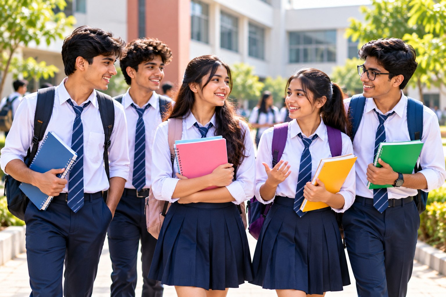 School student standing on a school campus